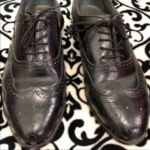 OAKTON CLASSICS MEN’S BLACK LEATHER  OXFORDS 9.5D